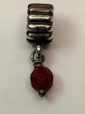 Retired Pandora 790166K Red Carnelian Sterling Silver Dangle Charm